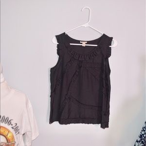 J. Crew Silk Ruffle Sleeveless Blouse.